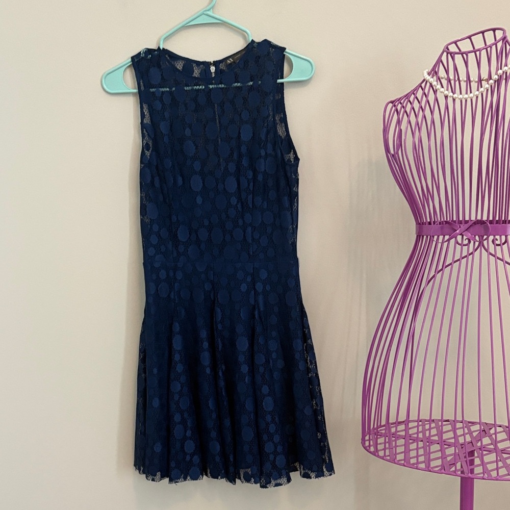 Armani Exchange Blue Lace Dress